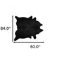 60" x 84" Black Cowhide - Area Rug