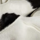 72" x 84" White and Black Cowhide Rug