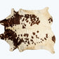 72" x 84" White and Brown Cowhide Rug