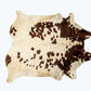 72" x 84" White and Brown Cowhide Rug