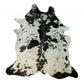 6 Ft Black and White Brindled Cowhide Rug