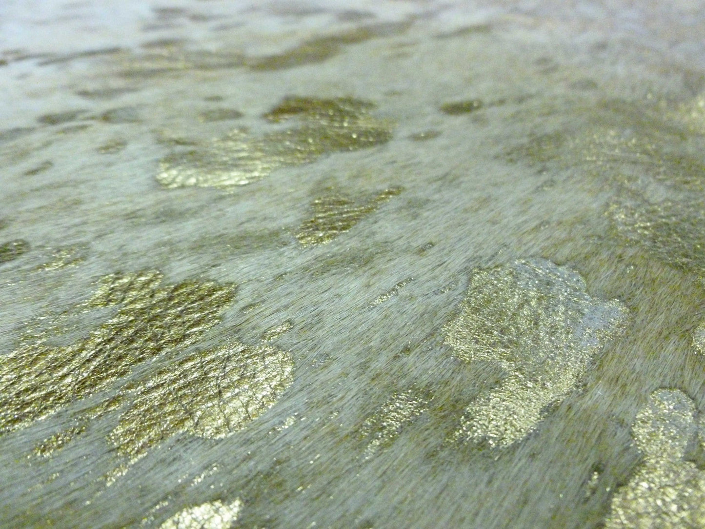 6.5 Ft Gold Devore Brindled Cowhide Rug