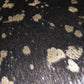 6 Ft Gold Devore on Black Stenciled Cowhide Rug