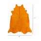 6 Ft Vibrant Orange Stenciled Cowhide Rug